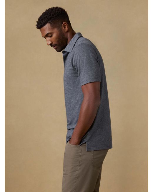 Faherty Brand Blue Short-Sleeve Movement&Trade; Pique Polo Shirt for men