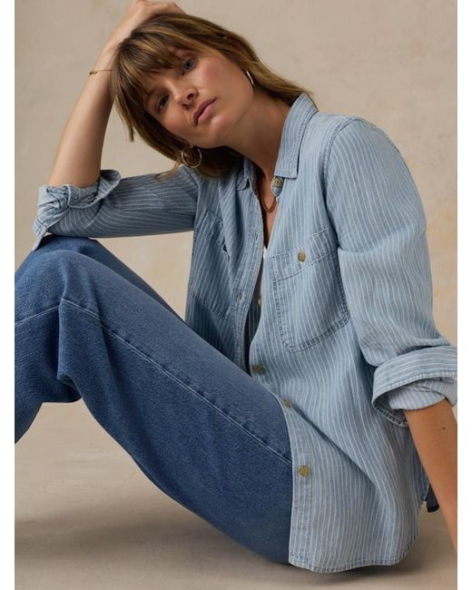 Faherty Brand Blue Tried & True Chambray Classic Shirt