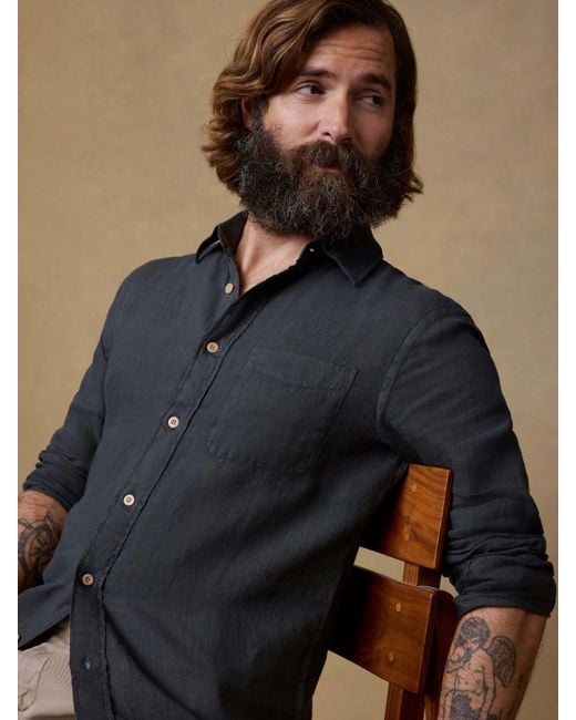Faherty Brand Blue Laguna Linen Shirt (Tall) for men