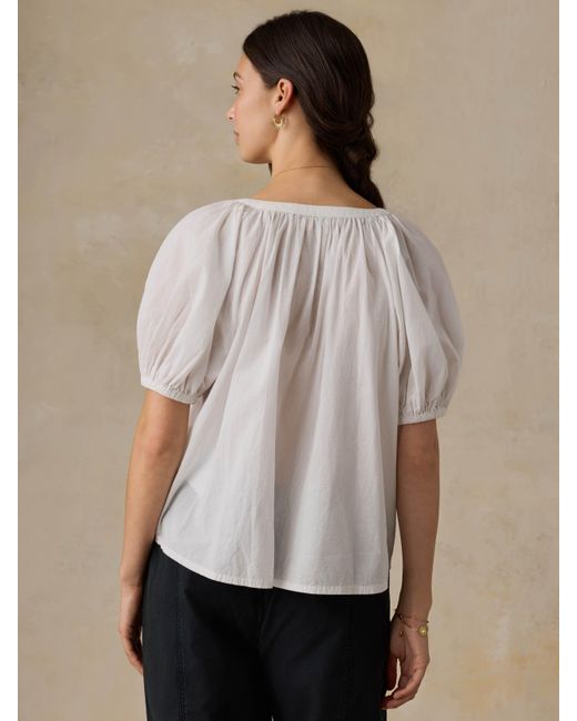Faherty Brand White Voile Lettie Top