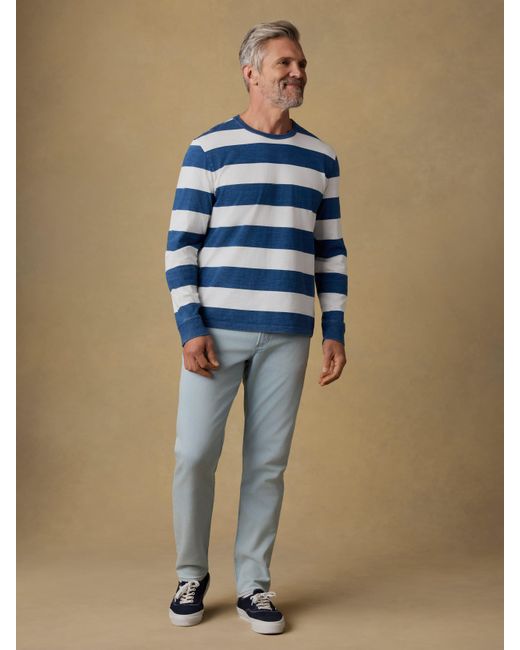 Faherty Brand Blue Long-Sleeve T-Shirt for men