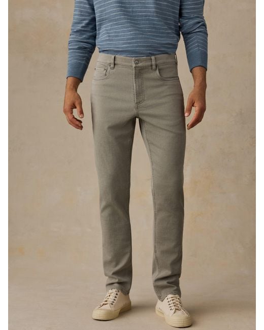 Faherty Brand Blue Stretch Terry 5-Pocket Pants for men