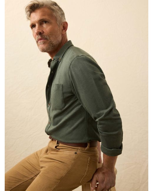 Faherty Brand Green Coastline Knit Shirt for men