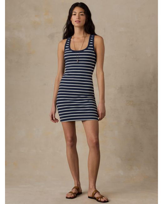 Faherty Brand Blue Surfside Rib Mini Dress
