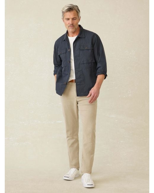 Faherty Brand Blue Commander Shirt Jacket for men