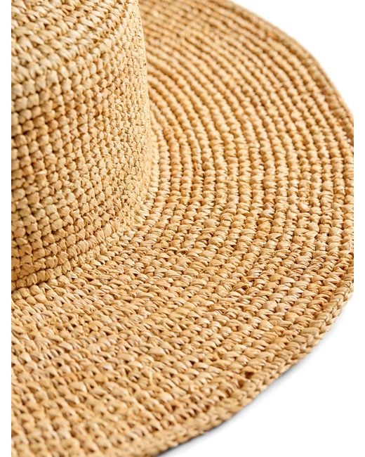 Faherty Brand Natural Raffia Packable Sun Hat
