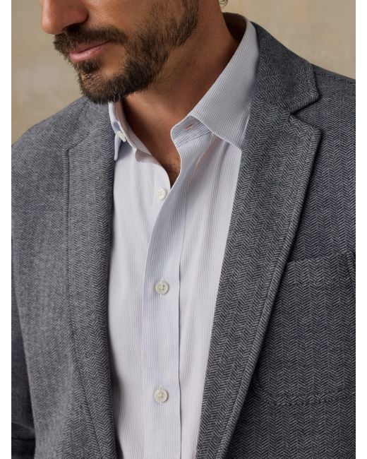Faherty Brand Blue Inlet Knit Tweed Blazer for men