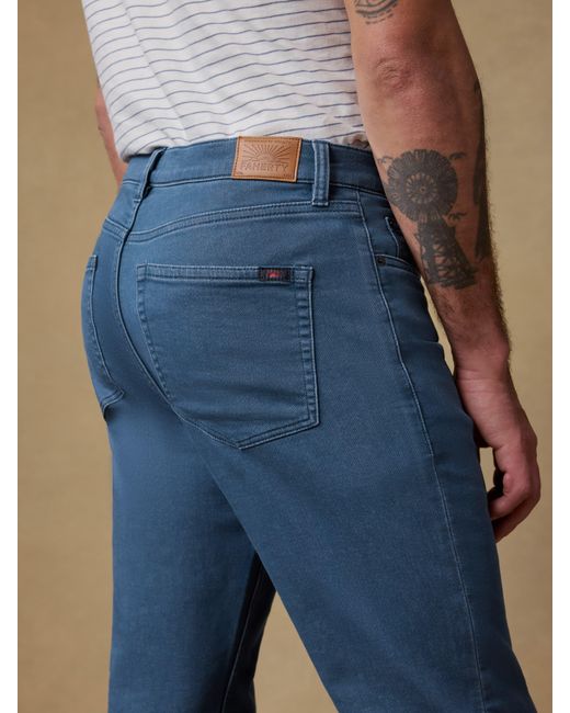 Faherty Brand Blue Stretch Terry 5-Pocket Pants for men