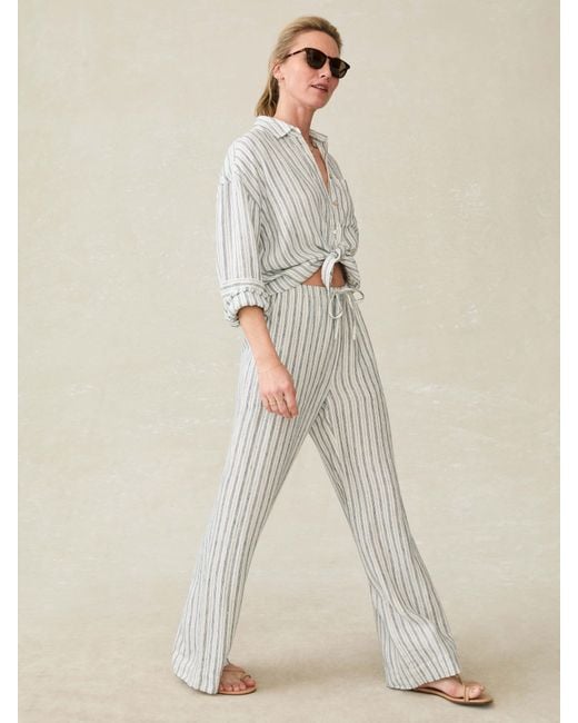 Faherty Brand Brown Laidback Linen Pants