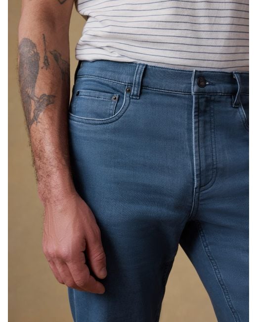 Faherty Brand Blue Stretch Terry 5-Pocket Pants for men