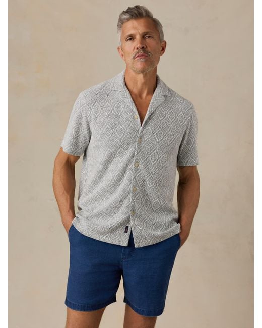 Faherty Brand Gray Short-Sleeve Oasis Camp Shirt for men