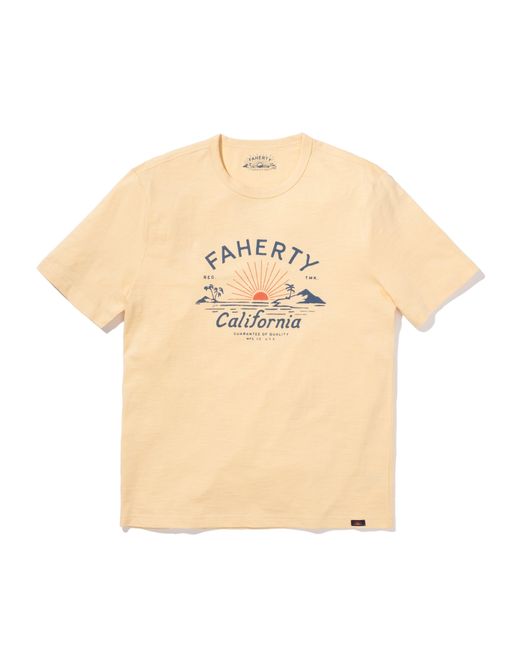 Faherty Brand Natural California Short-sleeve Crew T-shirt for men