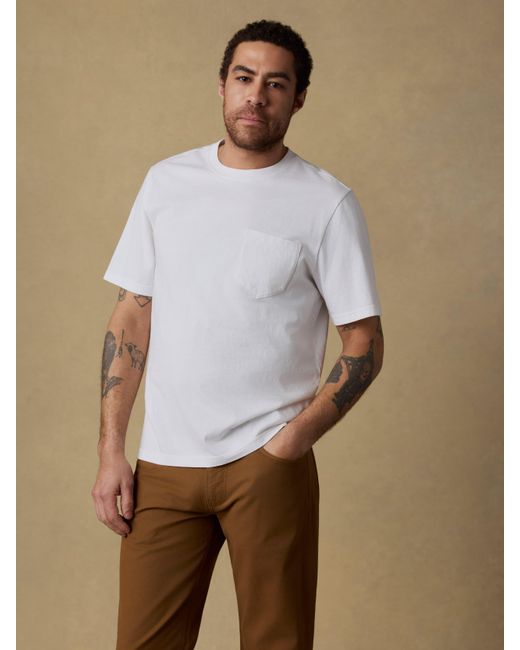 Faherty Brand White Short-Sleeve Recycled Cotton T-Shirt for men