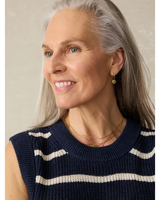 Faherty Brand Blue Miramar Linen Sweater Tank