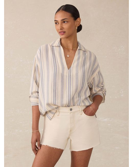 Faherty Brand Natural Dune Cotton Gauze Sail Away Top