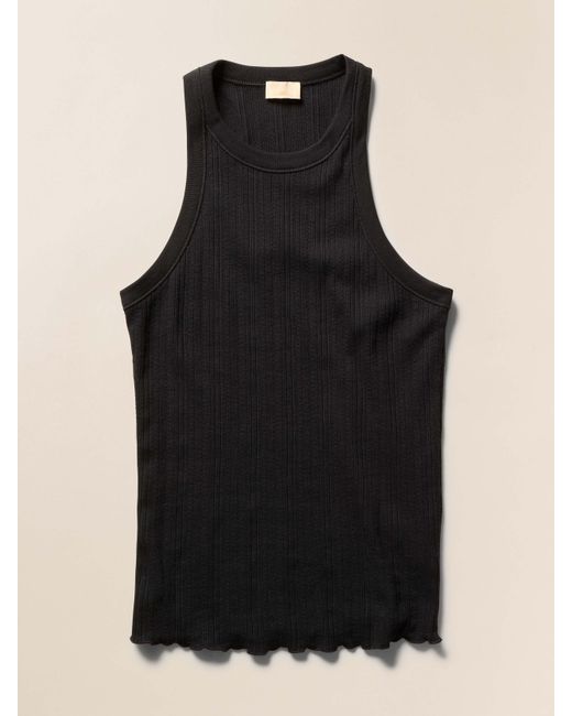Faherty Brand Black Paradise Pointelle Tank