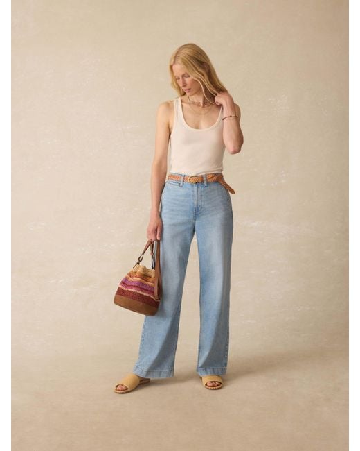 Faherty Brand Blue Linen Denim Pants