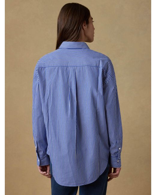 Faherty Brand Blue Coastal Poplin Relaxed Shirt