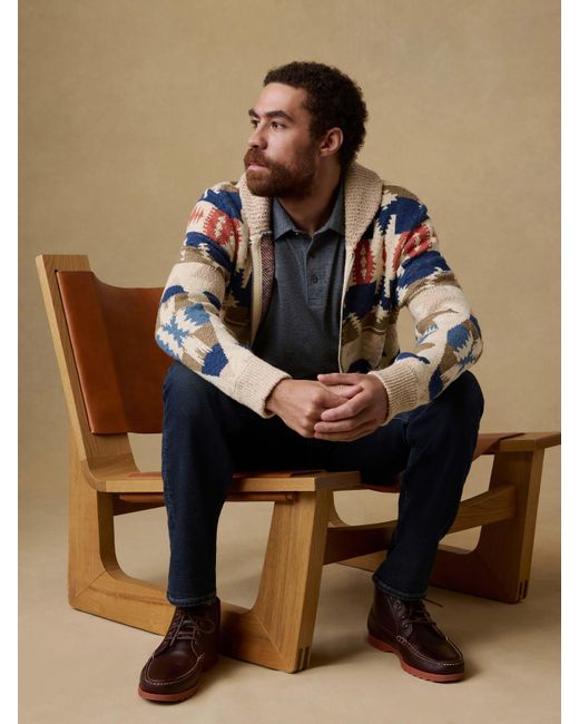 Faherty Brand Natural Thunder Voice Eagle Cardigan for men