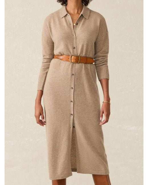 Faherty Brand Blue Coastal Maxi Shirtdress