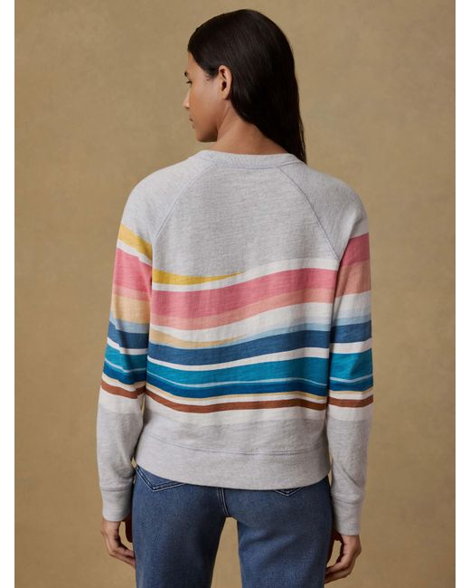Faherty Brand Blue Sunwashed Organic Crewneck Hoodie
