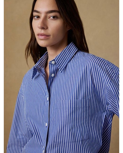 Faherty Brand Blue Coastal Poplin Relaxed Shirt