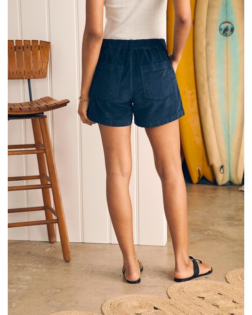 Faherty Brand Blue Cord Patch Pocket Short