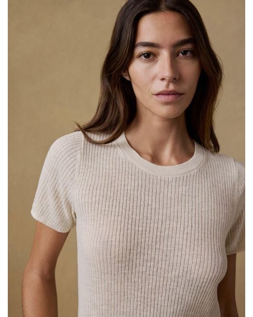 Faherty Brand Natural Miramar Linen Mini Rib T-Shirt