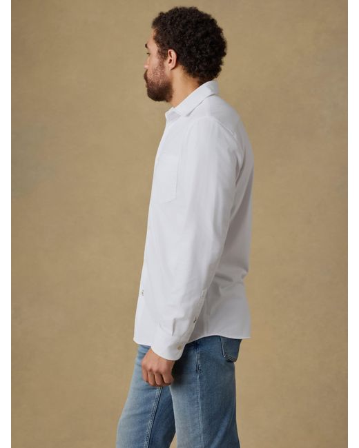 Faherty Brand White Costa Pique Shirt for men