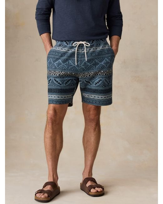 Faherty Brand Blue Baja Knit Short for men