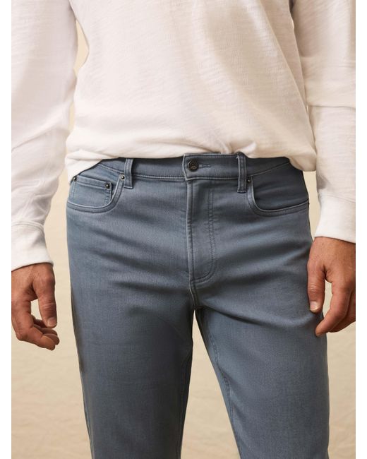 Faherty Brand Blue Stretch Terry 5-Pocket Pants for men