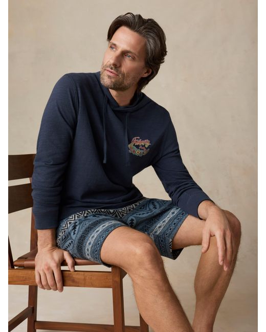 Faherty Brand Blue Sunwashed Organic Graphic Hoodie for men