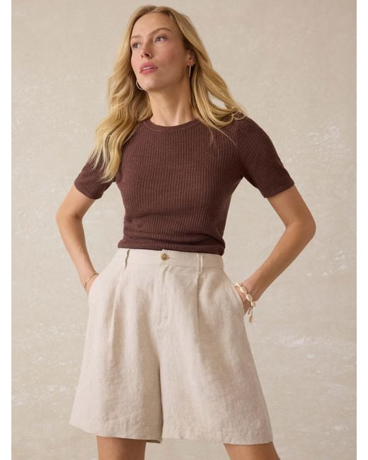 Faherty Brand Brown Sun Strider Linen Short