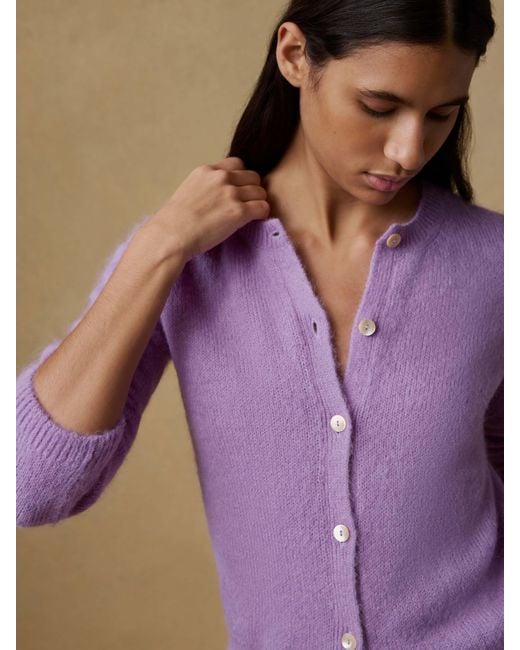 Faherty Brand Pink Apres Alpaca Long-Sleeve Cardigan