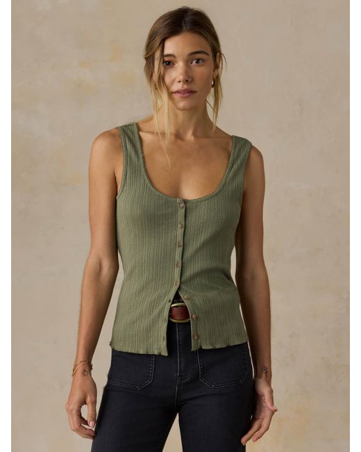 Faherty Brand Green Paradise Pointelle Cami Cardigan