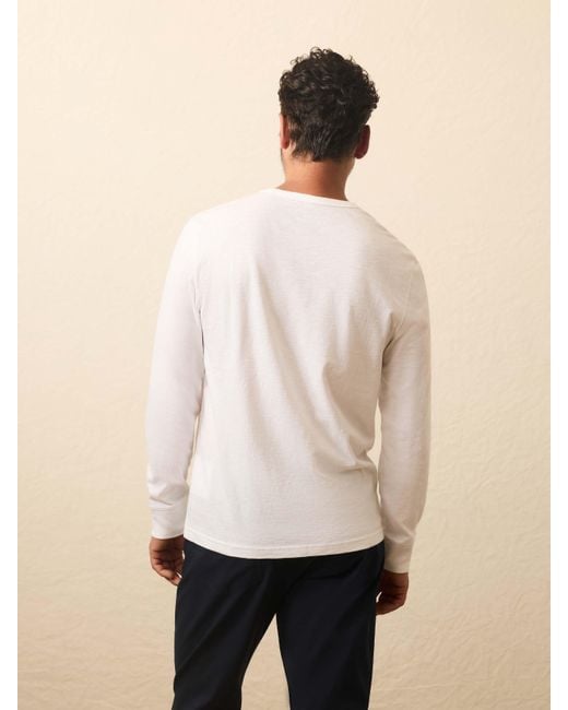 Faherty Brand Natural Longs-Sleeve Sunwashed Graphic T-Shirt for men