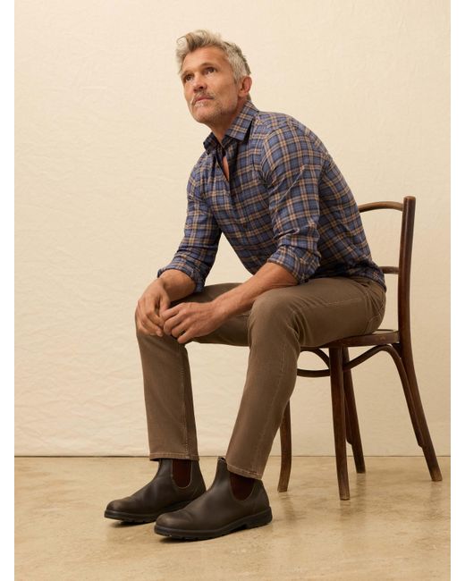 Faherty Brand Gray Soft Twill Movement Shirt for men