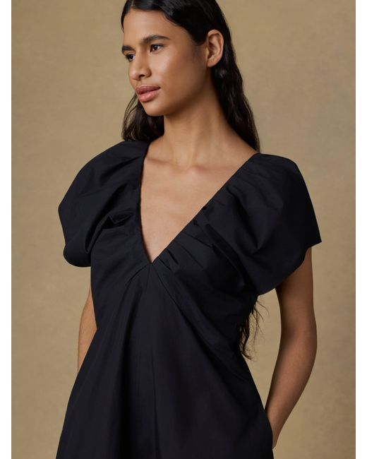 Faherty Brand Black Coastal Poplin Bondhi Dress