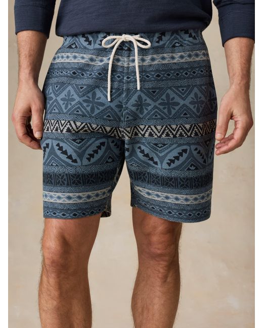 Faherty Brand Blue Baja Knit Short for men