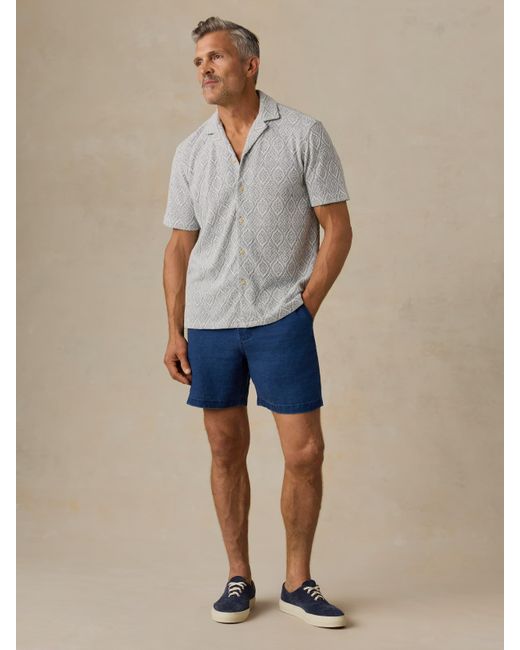 Faherty Brand Gray Short-Sleeve Oasis Camp Shirt for men