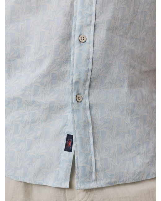 Faherty Brand Blue Short-Sleeve Breeze Shirt for men