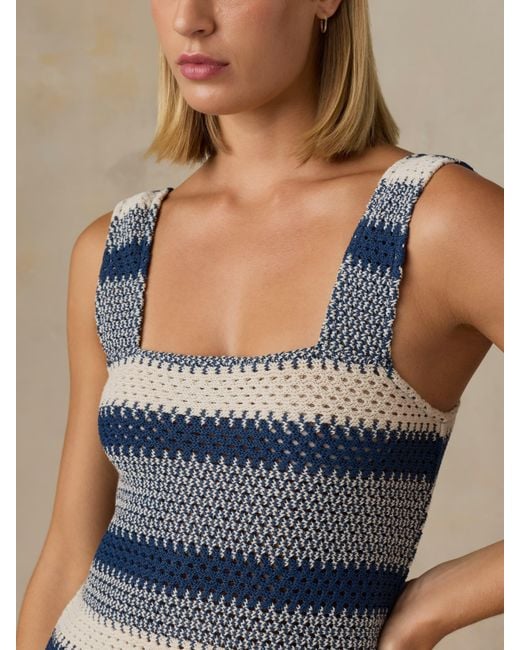 Faherty Brand Blue Seacoast Crochet Dress