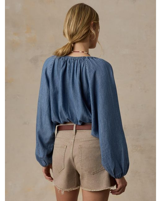 Faherty Brand Blue Tried & True Chambray Nera Top