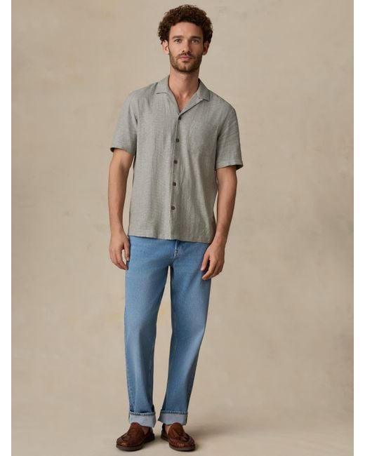 Faherty Brand Natural Short-Sleeve Breeze Camp Shirt for men