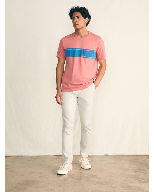 Faherty Brand Multicolor Surf Stripe Sunwashed Pocket T-shirt for men