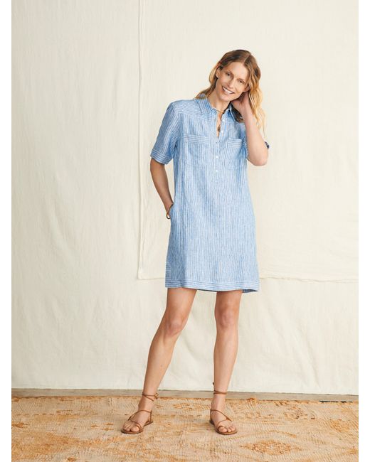 Faherty Brand Blue Rae Dress