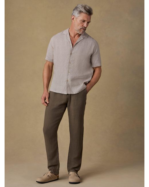 Faherty Brand Natural Short-Sleeve Laguna Linen Camp Shirt for men