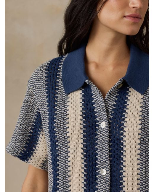 Faherty Brand Natural Seacoast Crochet Relaxed Camp Shirt