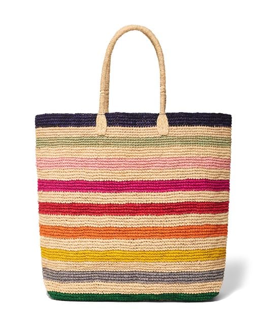 Faherty Brand Multicolor Soleil Straw Tote Bag, Cotton/raffia