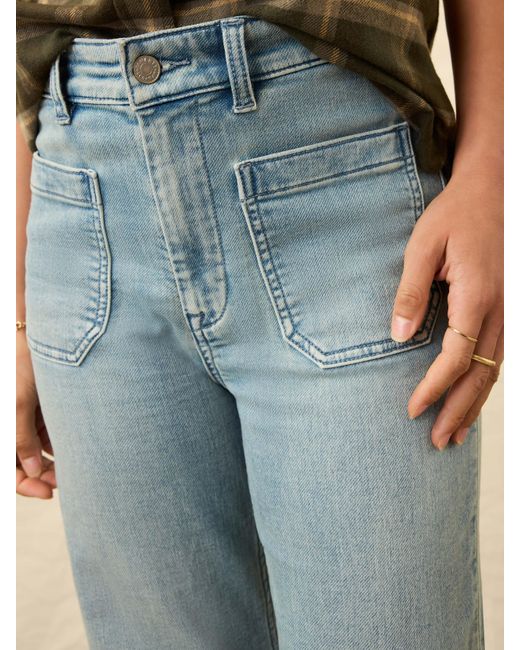Faherty Brand Blue Stretch Terry Patch Pocket Pants